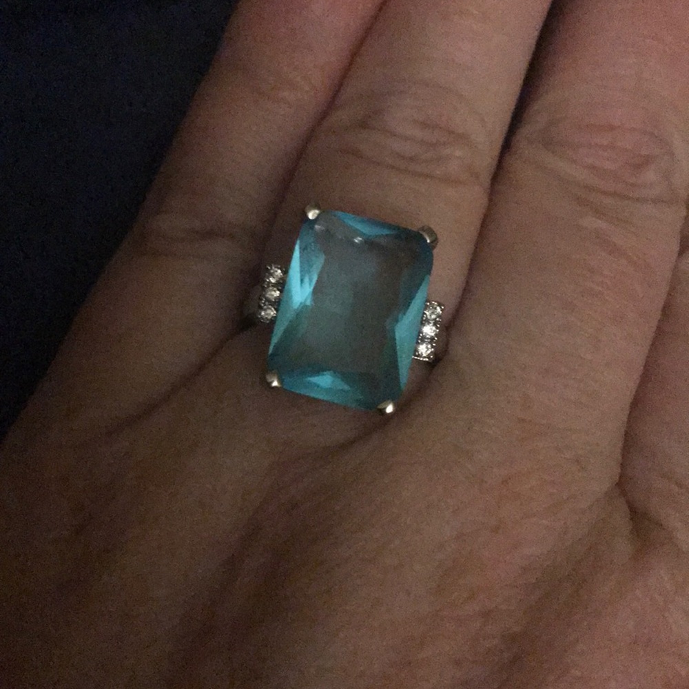 Blue cocktail ring